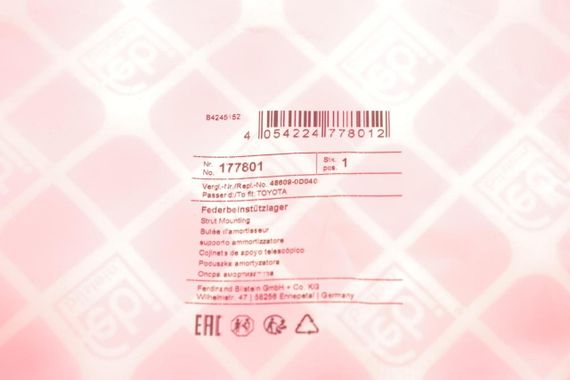 Подушка амортизатора переднього Toyota Yaris 1.0-1.8 05- 177801 | Зображення 3