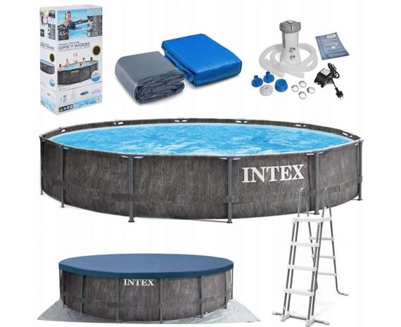 Каркасний басейн Intex 26742, 457 x 122 см (3 785 л/год, сходи, тент, підстилка) | Зображення 5