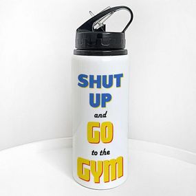 Пляшка для води з трубочкою Shut up and go to the gym 600 мл (PLV_25A038)