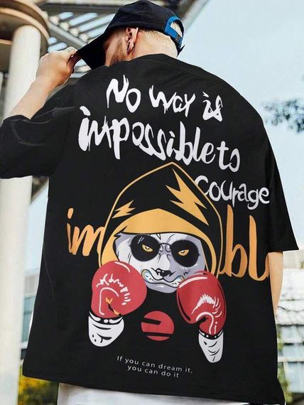 Футболка мужская с принтом повседневная S Черная