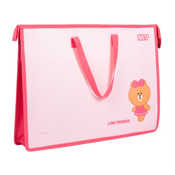 Папка-портфель з тканинними ручками А3 YES Line Friends 492469 26х35х3 см | Зображення 1