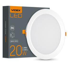 LED Панель врізна кругла 20W 5000К VL-DLBR-205 Videx