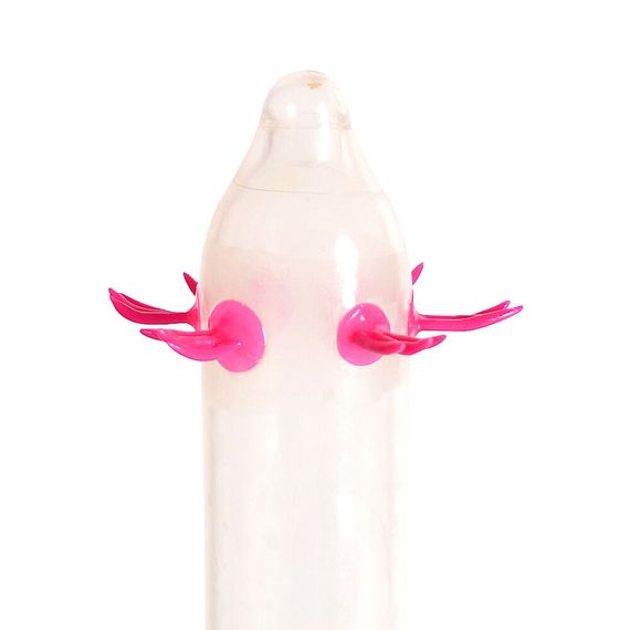 Насадка на член Recare Pink Monster Spike Condom (презерватив з кульками та вусиками), Бірюзовий | Зображення 1