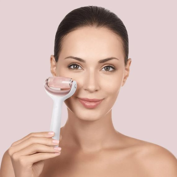 Ролик для игловой мезотерапии лица и тела GESKE MicroNeedle Face&Body Roller 9в1 turquoise, Бежевый | Зображення 3