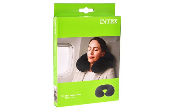 Подушка надувна 68675 чорна, дуга, велюр р.33x25x8 см INTEX | Зображення 3