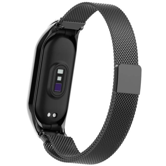 Ремінець Milanese Loop Design для Xiaomi Mi Band 5/6 Чорний | Зображення 1