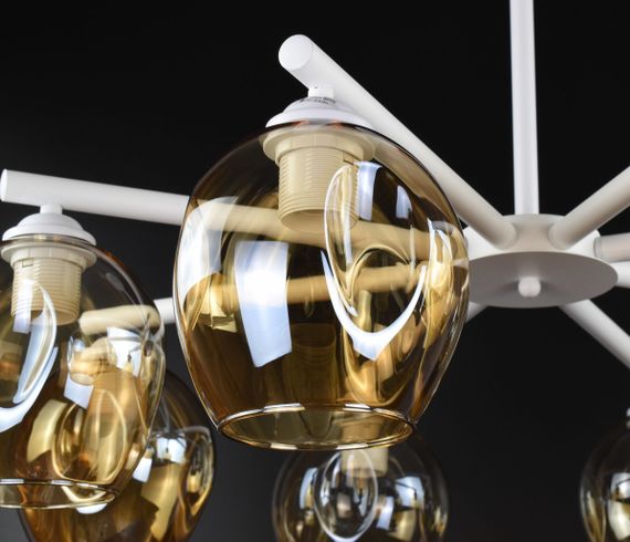 Люстра стельова на 8 лампочок 26484 Білий 50х80х80 см. | Зображення 3