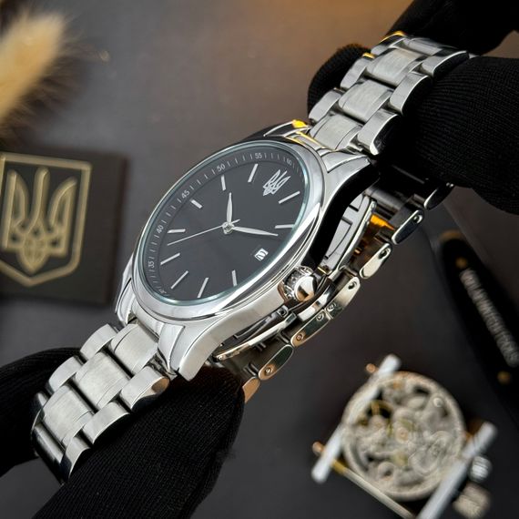 Годинник наручний Awarder 023 Silver-Black Тризуб Срібло | Зображення 2