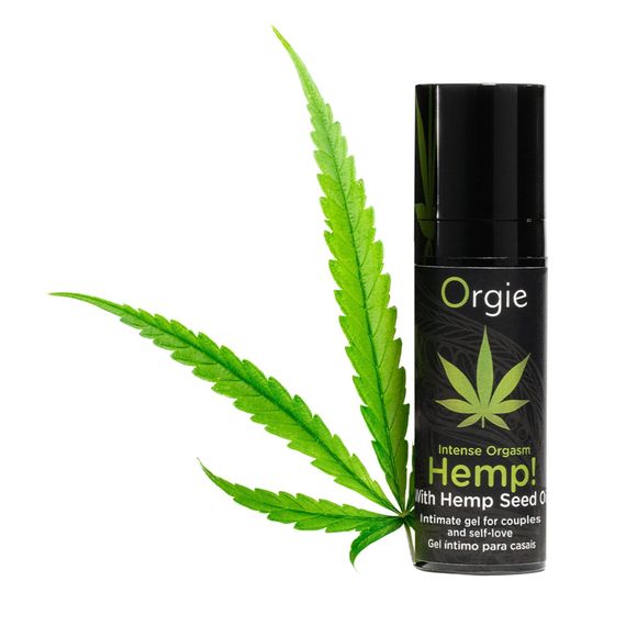 Возбуждающий гель для пар Orgie Hemp! Intense Orgasm, 15 мл, тепло-холод, эффект сильной вибрации | Зображення 3