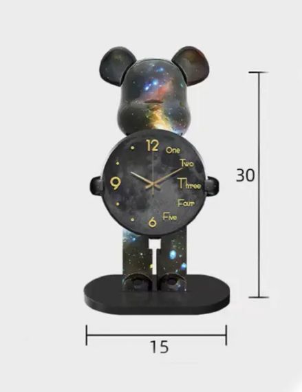 Настільний Годинник Фігурка Ведмідь Bearbrick Космічні 30 см | Зображення 3