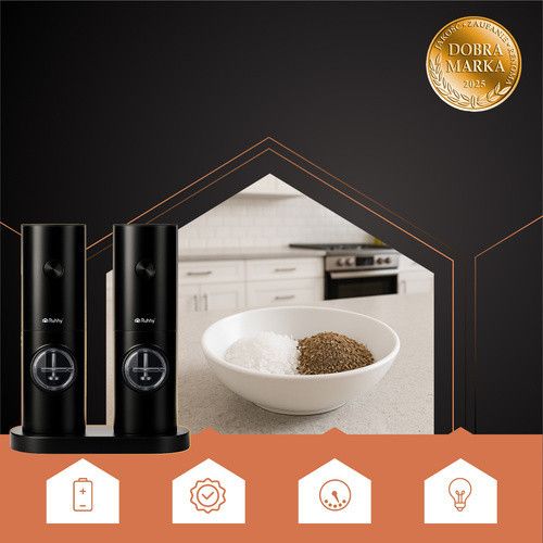 Набор электрических мельниц RUHHY для соли и перца — Чёрный | Зображення 2