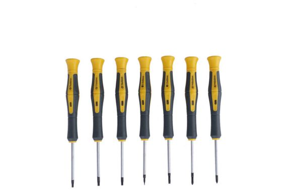 Набір викруток для точних робіт CrV PH0x50, PH00x50, SL2x50, SL2,5x50, T8x50, T9x50, T10x50 (7 шт.) СИЛА 3022011