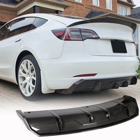 Диффузор заднего бампера Карбон V3 (2016-2022) для Tesla Model 3 2017- гг