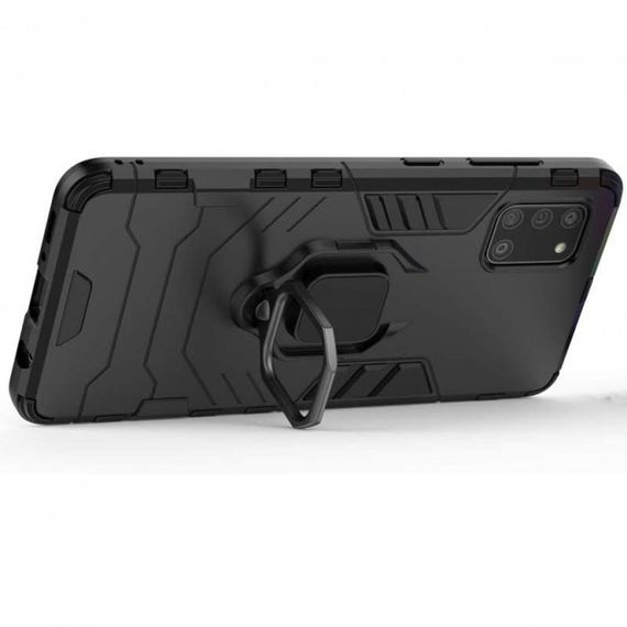 Ударопрочный чехол Transformer Ring for Magnet для Samsung Galaxy A31 Black | Зображення 3
