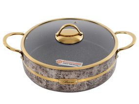Стільник 4L антипригарний зі скляною кришкою Cream 26 см