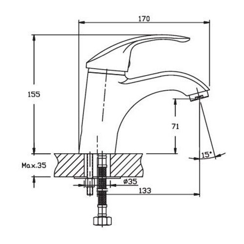 Змішувач для умивальника Haiba MARS 001 HB0240 | Зображення 1