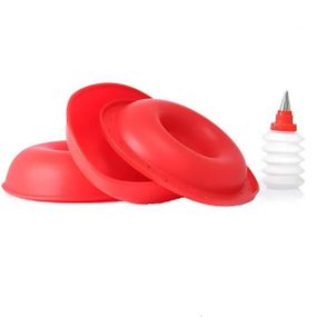 Форма силиконовая для выпечки гигантских пончиков Giant doughnut maker Красная