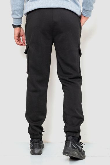 Спорт штани чоловічі карго на флісі, колір чорний, 241R0651 | Зображення 3