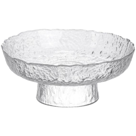 Фруктовниця на ніжці Ice Textured 20 см з крижаною текстурою скла Yiwu HP-34-89