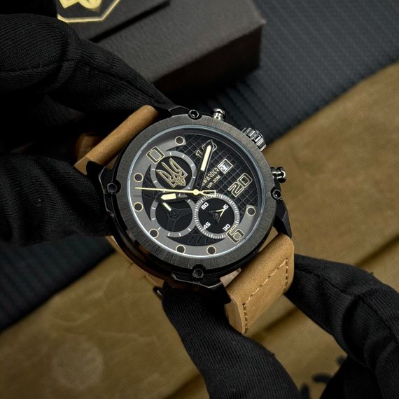 Годинник наручний Awarder 016 Тризуб золото Black-Brown | Зображення 7