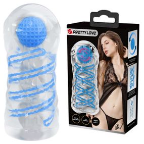 Мастурбатор Pretty Love Transparent Spiral Masturbator, блакитний Sex Aura