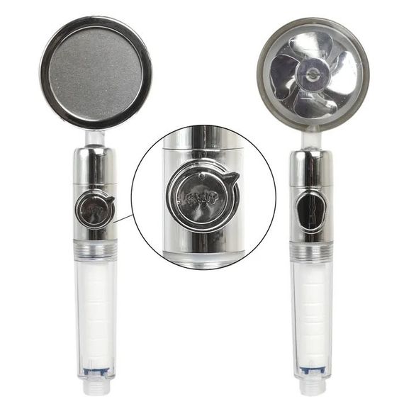 Душова турболейка високого тиску, водозберігаюча насадка для душу з вентилятором з унікальним малюнком води. ZS-494 Колір: срібний | Зображення 7