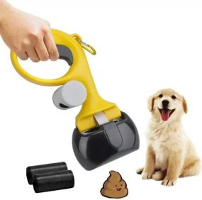 Автоматичний совок для збирання Pooper Scooper Big 27 x 13 x 9 см / Щипці для збирання з карабіном та мішками в комплекті