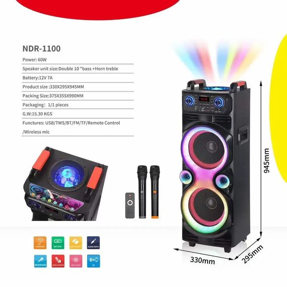 Портативна акустика Bluetooth 5.0 XPRO NDR-1100 (42893-NDR 1100_6386) | Зображення 2