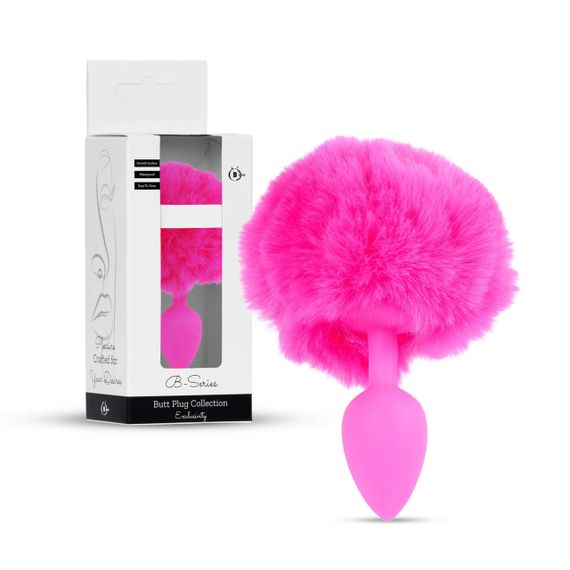 Анальна пробка - Bunny Tail Silicone Pink Plug Pink Sex Aura