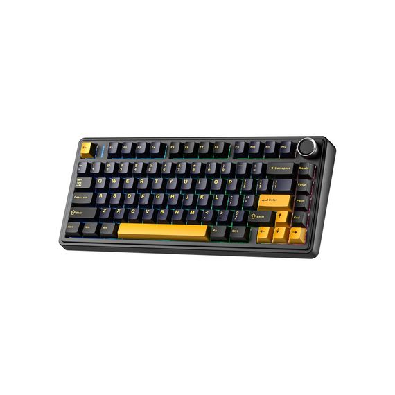 Клавіатура Aula F75 Gasket Greywood V3 switch Hot-Swap PBT Wireless/Bluetooth/USB Black (6948391208626) | Зображення 1