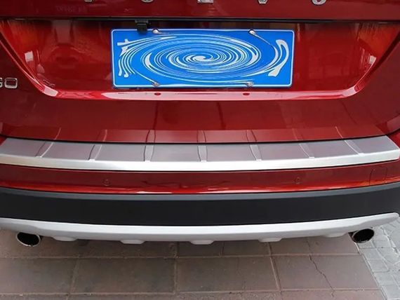 Накладка на задний бампер Libao (2014-2017, нерж) для Volvo XC60 2009-2017 гг.