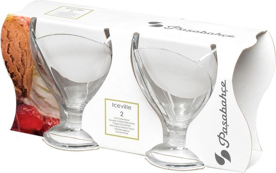 Набір креманок Pasabahce Ice Ville 51638, 200 мл, 2 шт, скляні на ніжці для десертів і морозива | Зображення 9