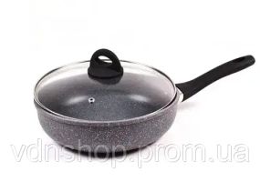 Сковорідка з кришкою 24см Benson BN-491 з мармуровим покриттям