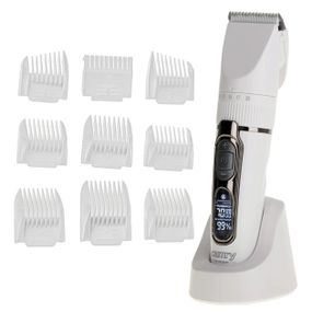 Машинка для стрижки волос Camry CR 2841 White аккумуляторная с LCD дисплеем титан и керамика 9 насадок