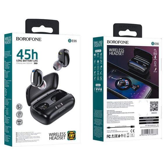 Бездротові навушники BOROFONE BE55 Perfect wireless BT headset Black | Зображення 7