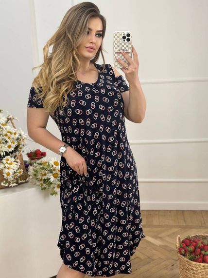 Жіноча сукня з коротким рукавом колір чорний р.58 436090 | Зображення 3