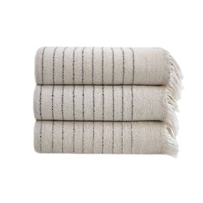 Рушник Lotus Home 11435 Туреччина 50*90 см  Льон + бавовна Сірий з чорним