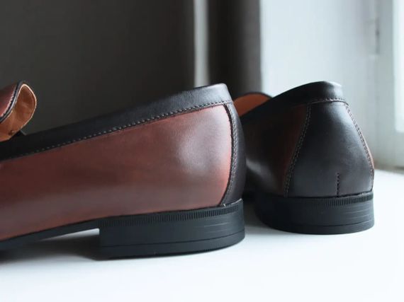 Зручні коричневі туфлі лофери Ikos 41 розмір | Зображення 1