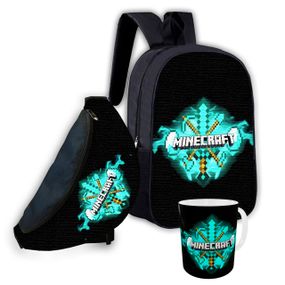 Набір дитячий Майнкрафт Кріпер "Minecraft" рюкзак 36х27см сумка-бананка, кружка з принтом для хлопчика (01554)