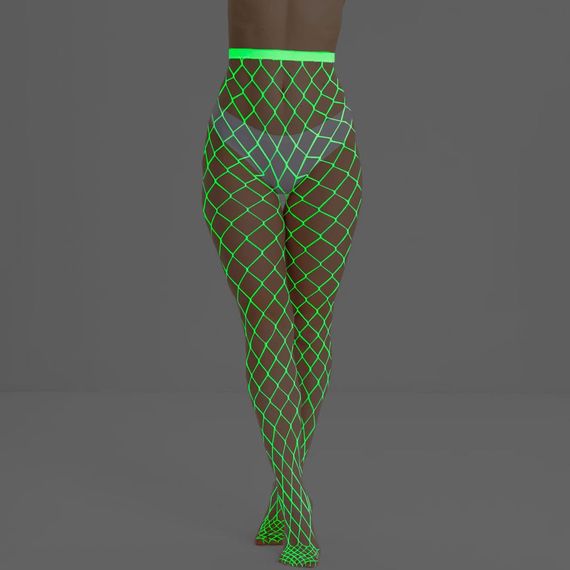 Колготки у велику сітку (світяться в темряві)  Babydoll 48 Білий yg135-1 | Зображення 7