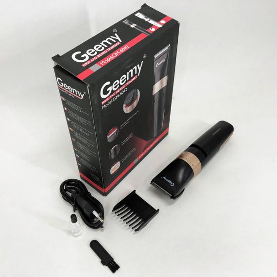 Акумуляторна машинка для стрижки волосся Gemei GM-6042, окантувальна машинка. Колір: чорний | Зображення 8