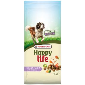 Сухий корм для літніх собак та собак із зайвою вагою Happy Life Senior Light with Chicken 15 кг