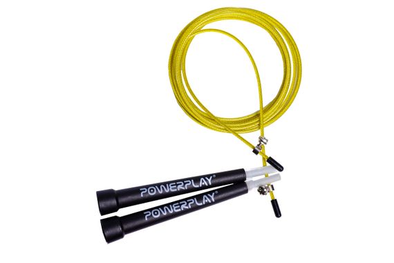 Скакалка швидкісна PowerPlay 4202 Ultra Speed Rope Жовта (2,9m.) | Зображення 1