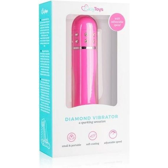 Міні-вібратор зі стразами Easytoys, рожевий, 11.4 х 2.4 см | Зображення 4