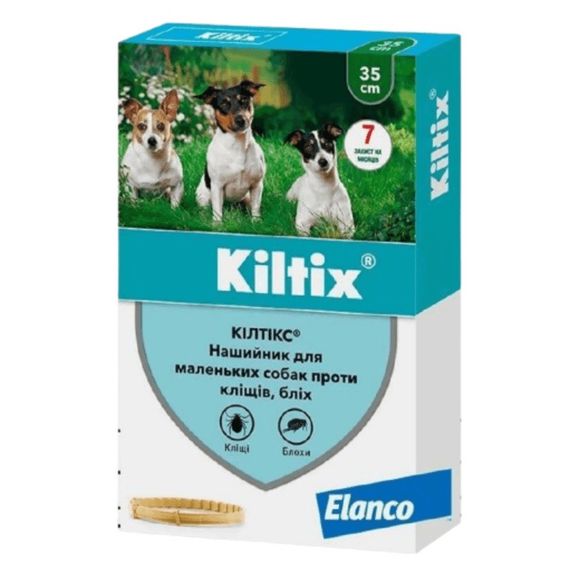 Ошейник от блох и клещей для собак Elanco Kiltix, 35 см