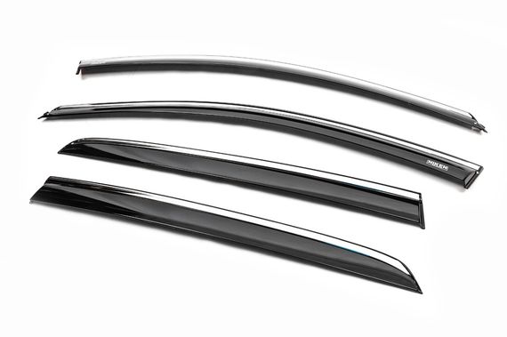 Ветровики с хромом HB (4 шт, Niken) для Volkswagen Golf 7 | Зображення 5