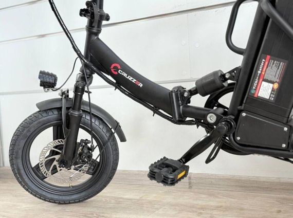 Электровелосипед Enzo 350W 48V/10Ah Городской компактный электробайк 14", скорость 35 км/ч, запас хода 35 км, корзина | Зображення 1