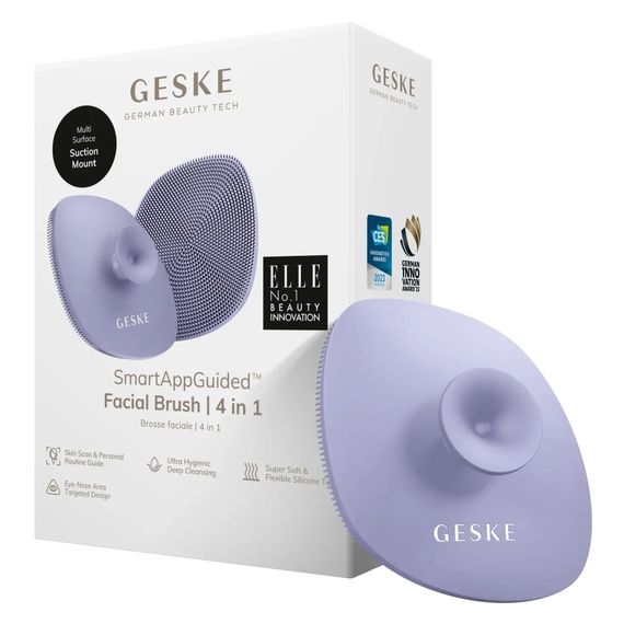 Щетка для лица GESKE Facial Brush 4в1 с держателем white, Фиолетовый