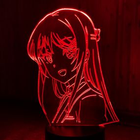 Акриловый светильник-ночник Девочка-Зайка красный tty-n001614