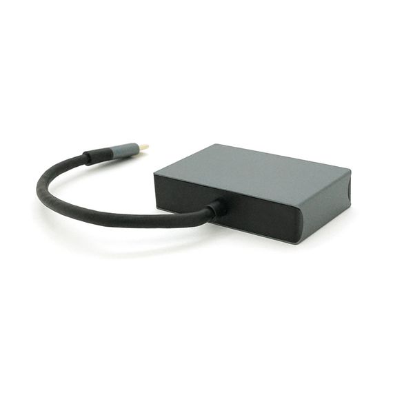 Хаб Type-C(папа) алюмінієвий, HDMI(мама)+VGA(мама), 23cm, Silver | Зображення 2